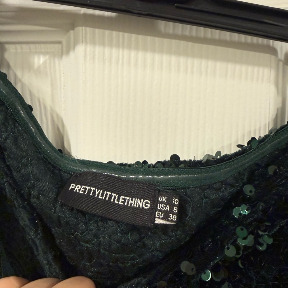 PrettyLittleThing Emerald Sequin dress